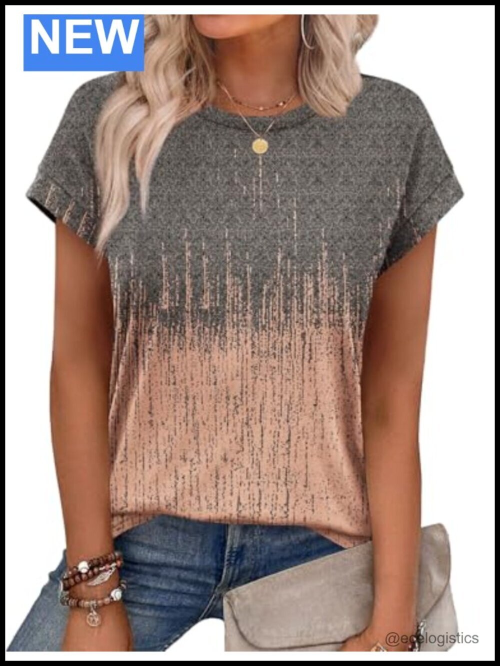 Casual Loose Cap Sleeve Crew Neck Tunic Blouse